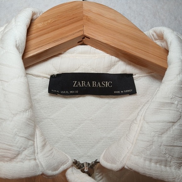 ZARA Quilted Jacket Pockets Zipper Diamond quilted jacket Boxy Layer - Picture 3 of 8